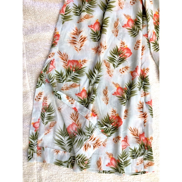 Boho Floral Print Elastic Waistband Wide Leg Crop Palazzo Pant XS-S. - Picture 4 of 7